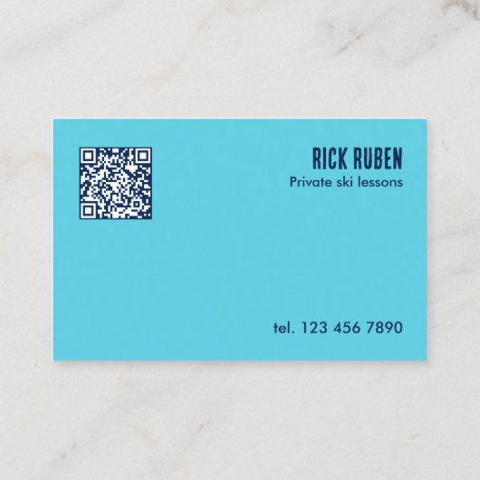 Aangepaste QR Ski Instructor Visitekaartje (Achterkant)