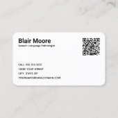 Aangepaste QR-spraaktherapeut Visitekaartje (Achterkant)