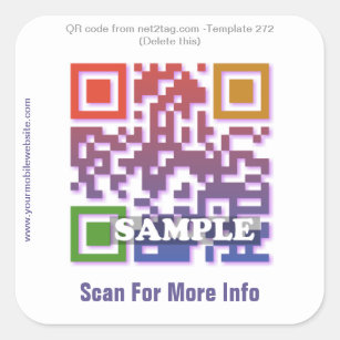 Aangepaste QR-sticker (QR-code sjabloon 272) Vierkante Sticker
