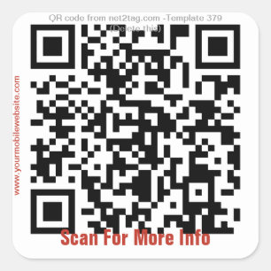 Aangepaste QR-sticker (QR-code sjabloon 379) Vierkante Sticker