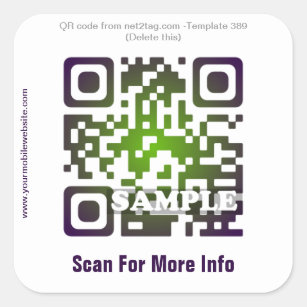 Aangepaste QR-sticker (QR-code sjabloon 389) Vierkante Sticker