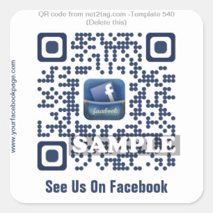 Aangepaste QR-sticker (QR-code sjabloon 540) Vierkante Sticker