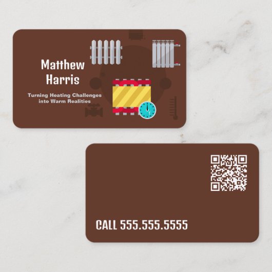 Aangepaste QR Verwarmingsmonteur Visitekaartje (Voorkant / Achterkant)