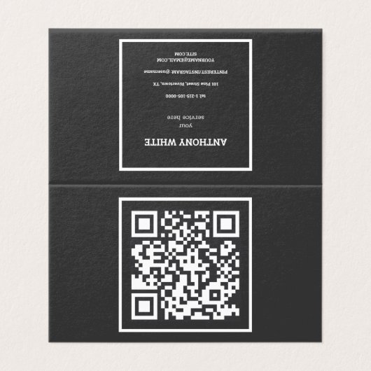 Aangepaste QR Visitekaartje (Buitenkant ongevouwen)