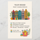Aangepaste QR voor schoonmaakdiensten van huizen Flyer (Voorkant)