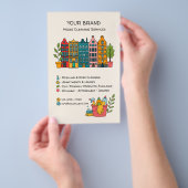 Aangepaste QR voor schoonmaakdiensten van huizen Flyer (Hand)
