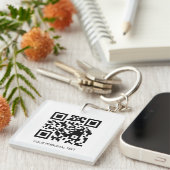 Aangepaste QR-websitekoppeling Minimalistisch acry Sleutelhanger (Voorkant Rechts)