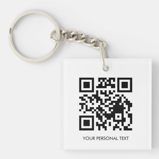 Aangepaste QR-websitekoppeling Minimalistisch acry Sleutelhanger (Voorkant)