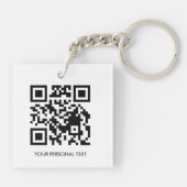 Aangepaste QR-websitekoppeling Minimalistisch acry Sleutelhanger (Achterkant)