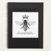 Aangepaste Queen Bee en Crown Script Handtekening  Planner (Voorkant)