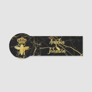 Aangepaste QUEEN BEE Gold Black Badge Pin Magnetic