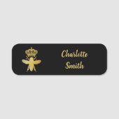Aangepaste QUEEN BEE Gold Black Badge Pin Magnetic (Voorkant)