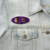 Aangepaste QUEEN BEE Gold Paars Badge Pin Magnetic (In situ)