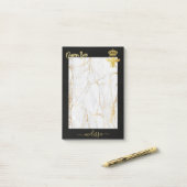 Aangepaste QUEEN BEE Marmer Goud School Benodigdhe Post-it® Notes (Op bureau)