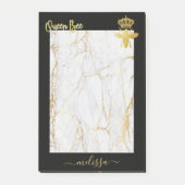 Aangepaste QUEEN BEE Marmer Goud School Benodigdhe Post-it® Notes (Voorkant)