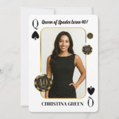 Aangepaste Queen of Spades verjaardagsuitnodiging, Kaart (Voorkant)