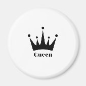 Aangepaste Queen Tekst Zwart Kleur Crown Afbeeldin Magneet (Voorkant)