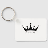 Aangepaste Queen Tekst Zwart Kleur Crown Afbeeldin Sleutelhanger (Achterkant)