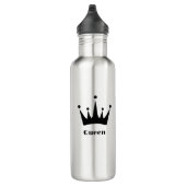 Aangepaste Queen Tekst Zwart Kleur Crown Afbeeldin Waterfles (Rechts)