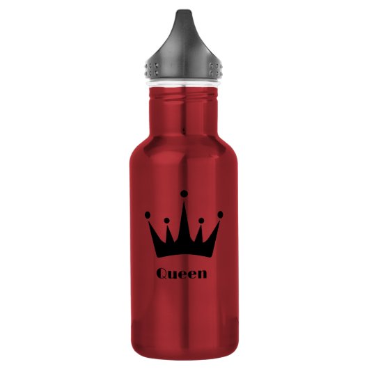 Aangepaste Queen tekst Zwarte Kleur Kroon Afbeeldi Waterfles (Links)
