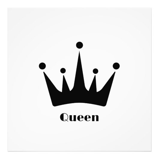 Aangepaste Queen-tekst Zwarte Kroon Foto Vergrotin Afdruk (Voorkant)