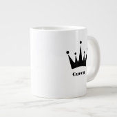 Aangepaste Queen Text Zwarte Kroon Afbeelding Spec Grote Koffiekop (Voorkant rechts)