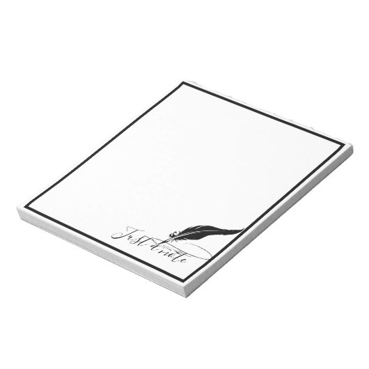 Aangepaste quill-pen notitieblok (Linkerzijde)