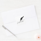 Aangepaste quill-pen vierkante sticker (Envelop)