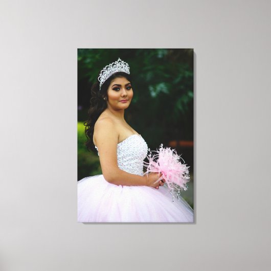 Aangepaste Quinceañera-foto Canvas Afdruk (Voorkant)