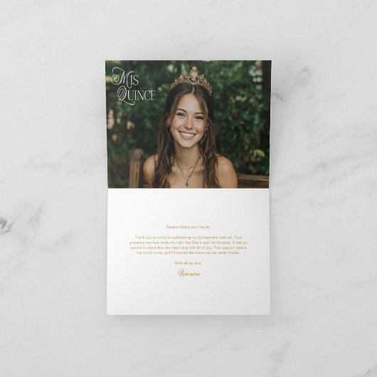 Aangepaste Quinceanera foto Dank u kaart (Binnen)