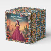 Aangepaste Quinceañera rode jurk  stijl Bedankdoosjes (Voorkant Zijde)