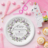 Aangepaste Quincenera Paarse Lila lentebloem Papieren Bordje (Feest)