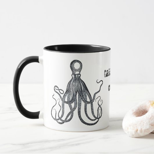 Aangepaste Quirky Octopus Mok (Met donut)