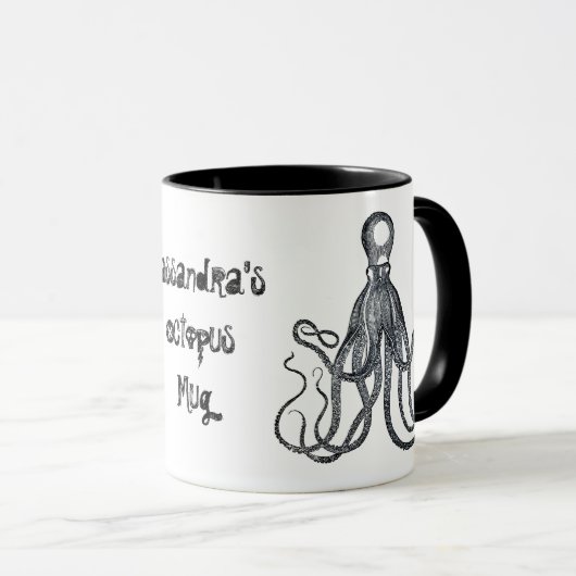 Aangepaste Quirky Octopus Mok (Voorkant rechts)