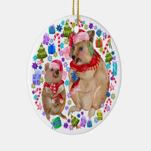 Aangepaste Quokka familie Keramisch Ornament (Rechts)