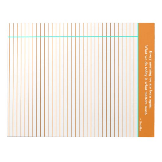 Aangepaste Quotation-laptop, Oranje & Aqua Notitieblok (Voorkant)