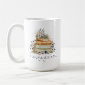 Aangepaste Quote Boeken  Beige Blauwe Bloemen Koffiemok (Links)