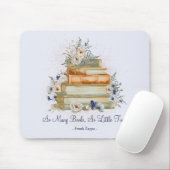 Aangepaste Quote Boeken  Beige Blue Rozen Muismat (Met muis)