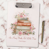 Aangepaste Quote Boeken en Roze Rozen Bloemen Twee Klembord