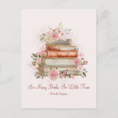 Aangepaste Quote Boeken en Roze Rozen Briefkaart (Voorkant)