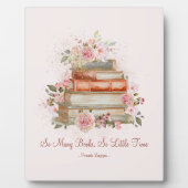 Aangepaste Quote Boeken en  Roze Rozen Fotoplaat (Voorkant)