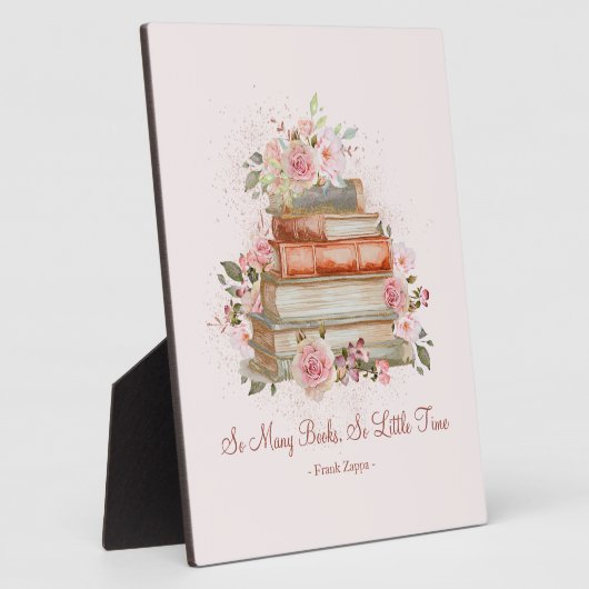 Aangepaste Quote Boeken en  Roze Rozen Fotoplaat (Zijkant)