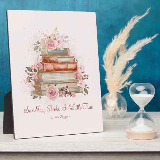 Aangepaste Quote Boeken en  Roze Rozen Fotoplaat (Zijkant)