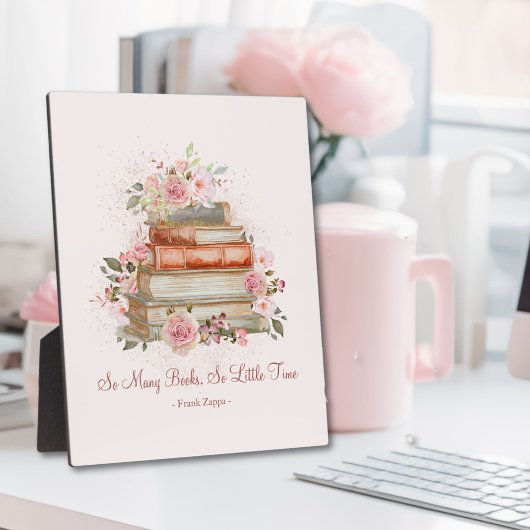 Aangepaste Quote Boeken en  Roze Rozen Fotoplaat