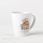Aangepaste Quote Boeken en  Roze Rozen Latte Mok (Rechterhoek)