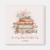 Aangepaste Quote Boeken en  Roze Rozen Magneet (Voorkant)