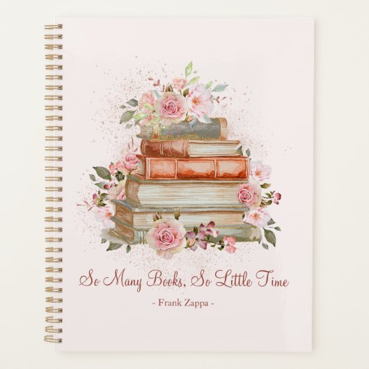 Aangepaste Quote Boeken en Roze Rozen Planner (Voorkant)