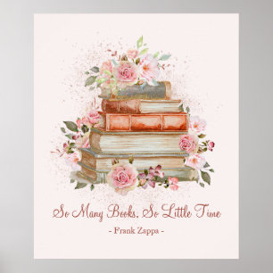 Aangepaste Quote Boeken en  Roze Rozen Poster