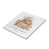 Aangepaste Quote Boeken en  Roze Rozen Tegeltje (Zijkant)