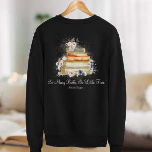 Aangepaste Quote Boeken Vintage Beige Blauwe Rozen Trui
